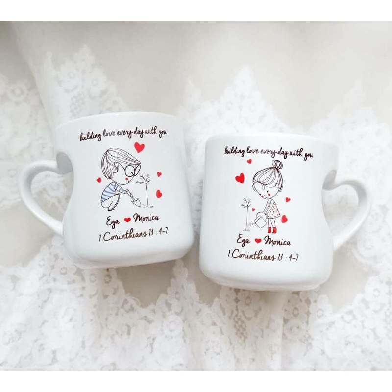 ASTONE Kado untuk wedding Souvenir pernikahan Hadiah Ulang tahun cewek Mug Wisuda Bayi Unik Mug Cust