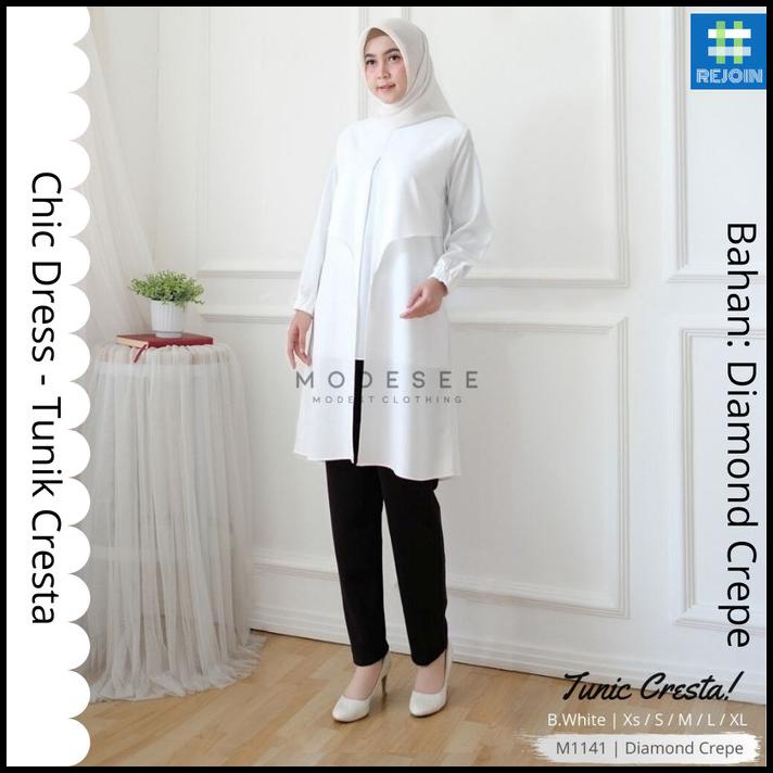 Baju Atasan Top Tunik Cresta Tunic Wanita Cewek Muslim Muslimah Modern