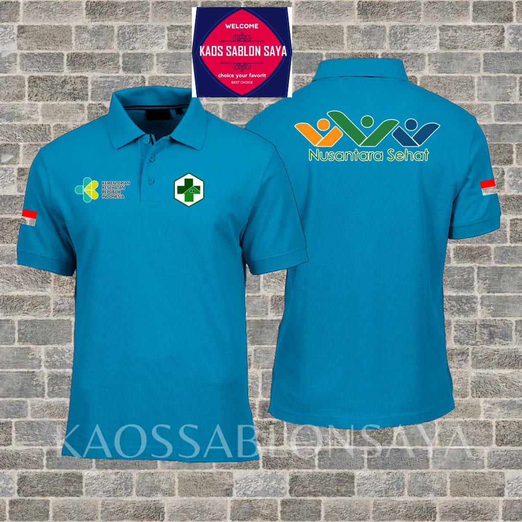 POLOSHIRT KAOS KERAH TERABU LOGO NUSANTARA SEHAT