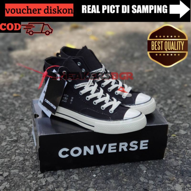 CONVERSE 70S HIGHT X MIDNIGHT STUDIOS BLACK | sepatu converse | converse 70s | sepatu converse hitam