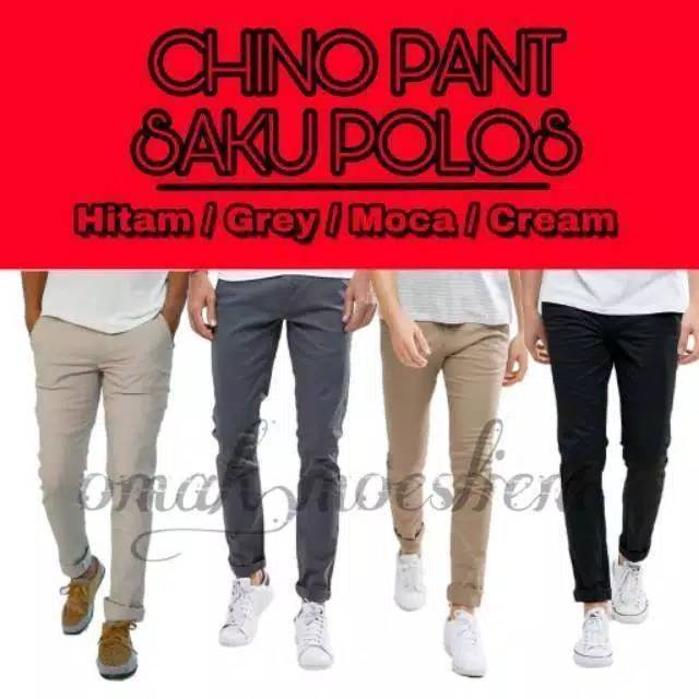 CELANA PRIA CHINO Slim fit Panjang Kerja kantor Santai Liburan Cowok Gentleman 27 - 38