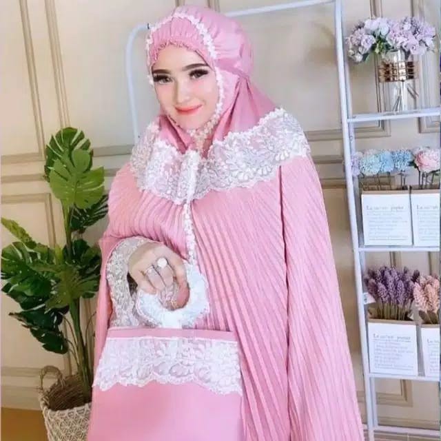 Mukena Sutra Bordir PLISKET/ Mukena Bordir Tasikmalaya/ Mukena Sura Premium/ Mukena Sutra