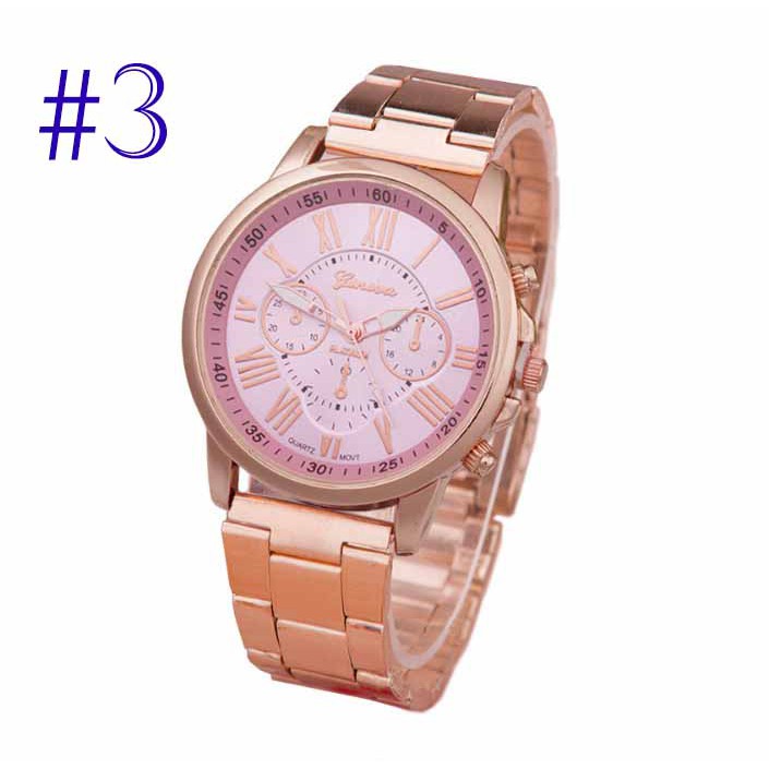 Jam Tangan Geneva ROMAWI RAINBOW Korean Style Faux Leather Wanita Cewe Watch Women Fashion Watch