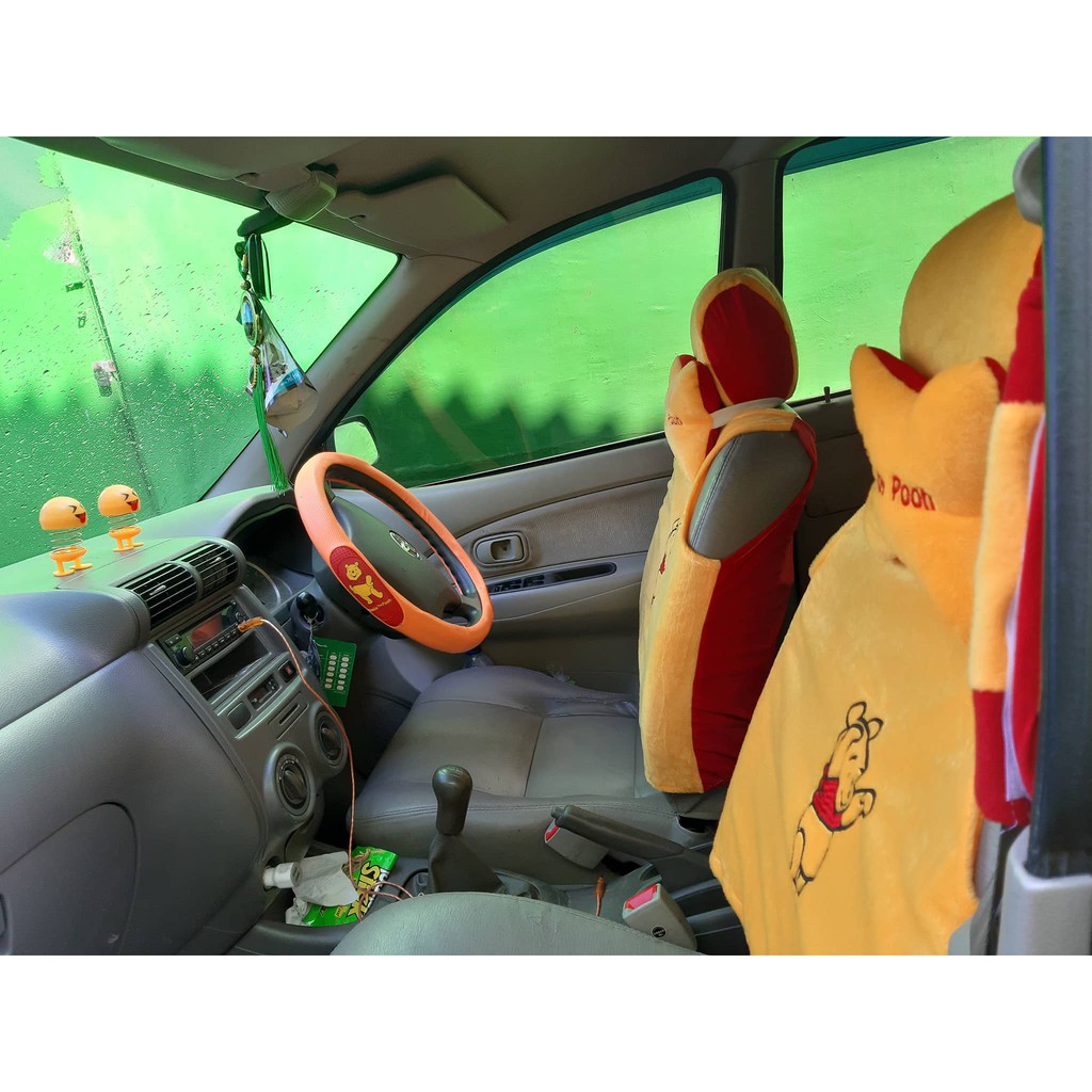 SARUNG JOK UNTUK MOBIL KARAKTER BABY POOH  - BANTAL JOK MOBIL BERKARAKTER WARNA KUNING