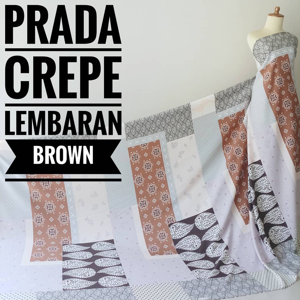 Kain Meteran Prada Crepe Lembaran Brown (0.5M)