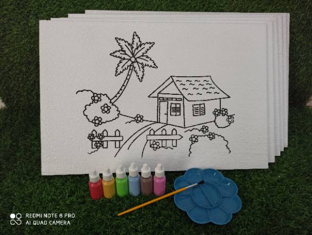 

HJK (bayar di tempat) Alat melukis dan mewarnai 1 paket 6 gambar dan alat lukis ya