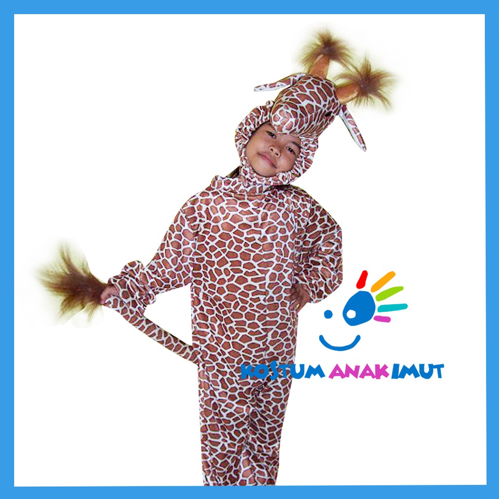 KOSTUM BINATANG JERAPAH-BAJU KOSTUM JERAPAH-KOSTUM ANAK KARAKTER HEWAN JERAPAH