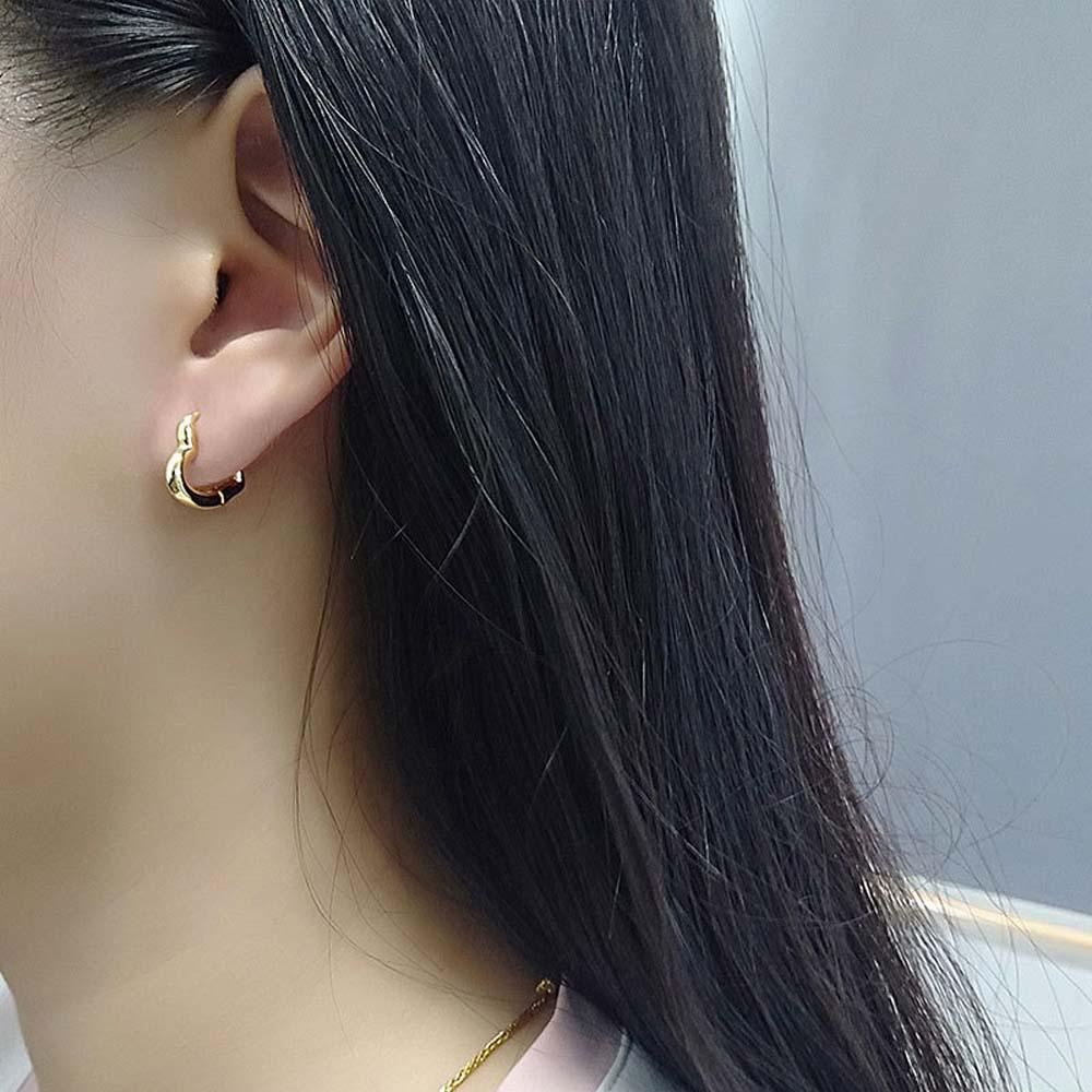 Agustinina Anting Hoop Liar Lucu Wanita Jantung Gesper Perhiasan Fashion Sederhana