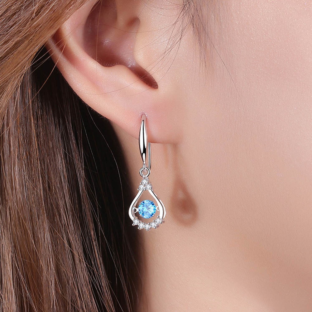 Hu Hu Hu Hu Hu Alat Bantu Pasang Kacamata♡ Anting Kait Gantung Wanita Hias Cubic Zirconia Bentuk Tetesan Air Untuk Hadiah