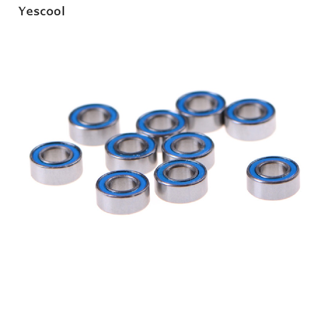 Yescool 10pcs MR105-2RS Bearing Miniatur Bahan Karet Ukuran 5x10 x 4mm Warna Biru