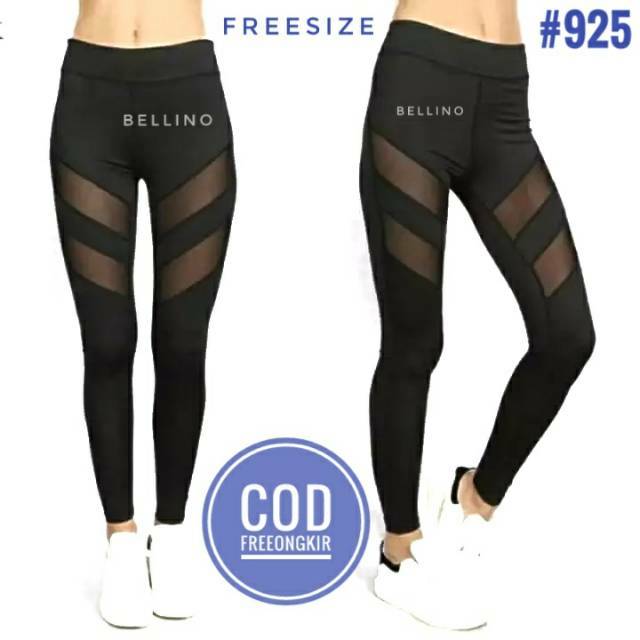 Celana Olahraga Wanita 925 Allsize Tile Transparan/ Legging Panjang Sport Gym Fitness Import Premium