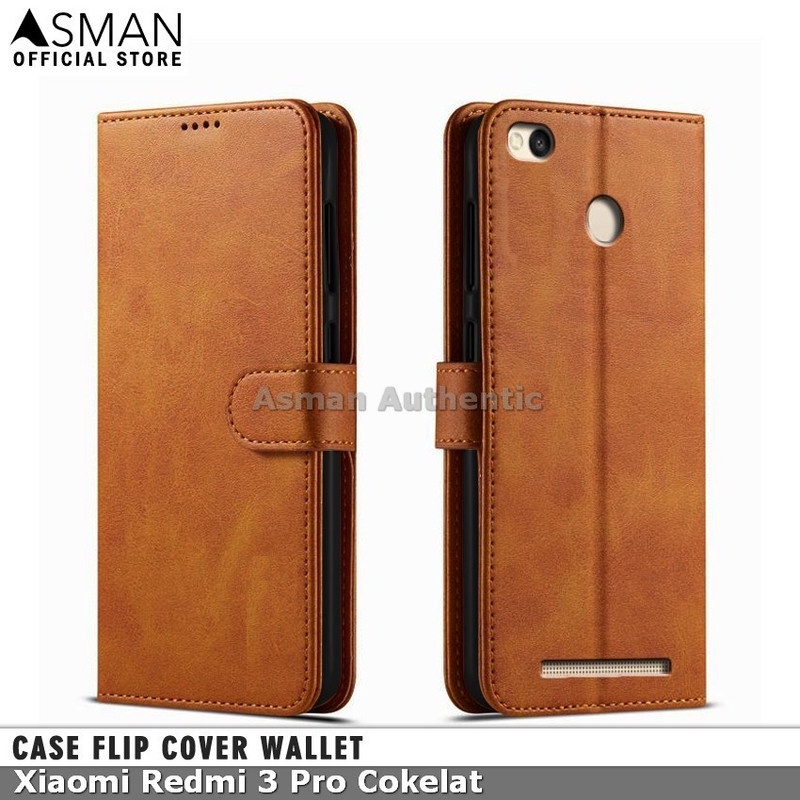 Asman Case Xiaomi Redmi 3 Pro Leather Wallet Flip Cover Premium Edition