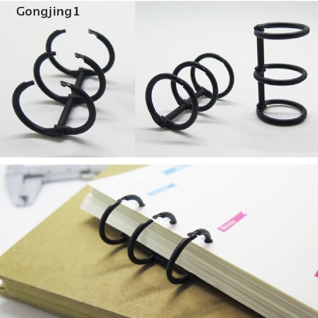Gongjing1 2Pcs Klip Binder Loose Leaf 3 Ring Bahan Metal Untuk Buku Catatanalbumscrapbook