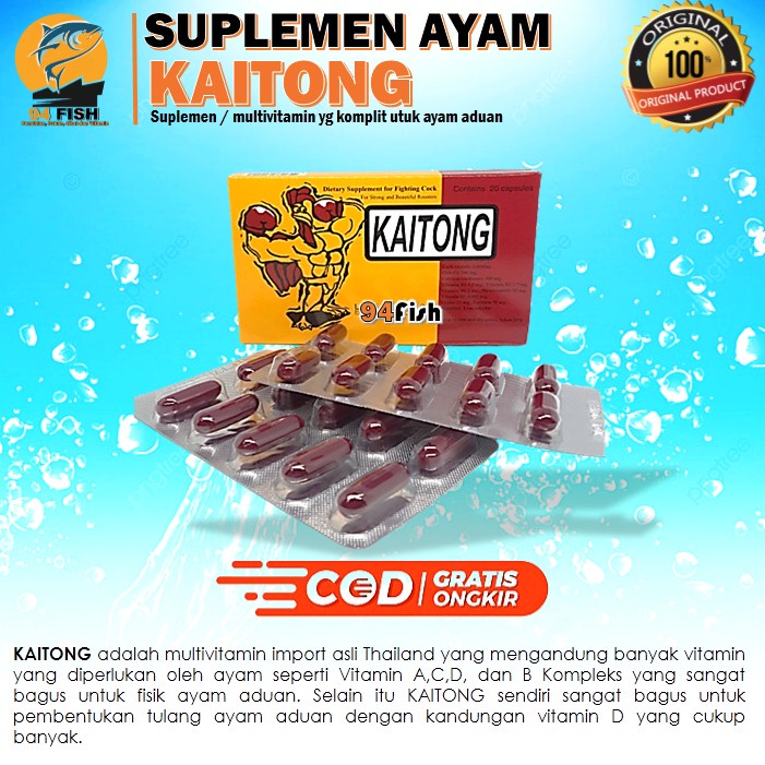 KAITONG Suplemen Ayam Aduan Vitamin Ayam Aduan 20 Kapsul