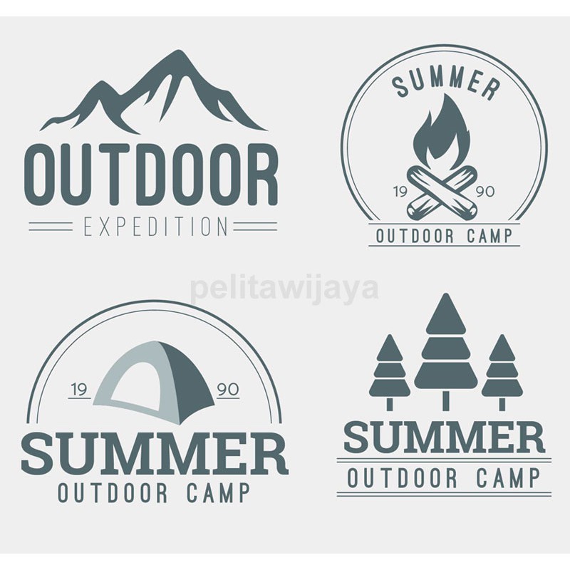 Stiker Emblem Outdoor Camping Hiking Gunung
