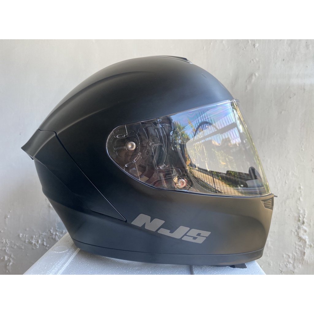Helm Fullface NJS ZX-1 Solid Black Doff Size L (SECOND) 