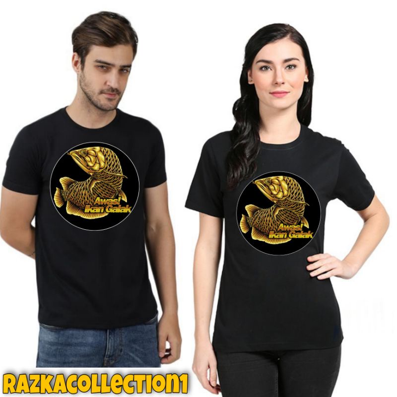 Baju Kaos Arwana Kaos Pecinta Ikan Arowana Awas Ikan Galak High Quality Pria Dan Wanita
