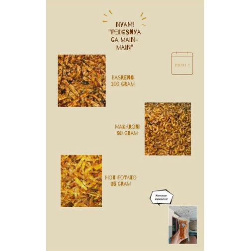

Cemilan basreng,makaroni,kentang