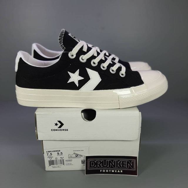 SEPATU CONVERSE ONE STAR PLAYER CHEVRONSTAR BLACK WHITE - PREMIUM IMPORT
