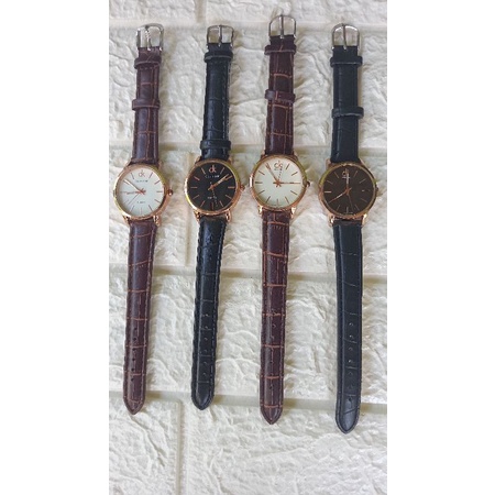 Jam tangan cewek tali kulit Diameter kecil