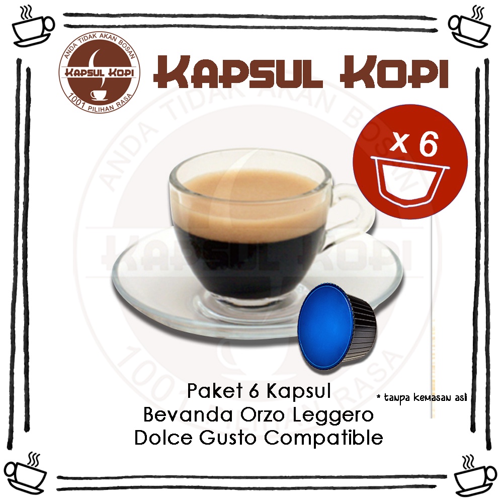 

Paket 6 Kapsul Kopi Bevanda Orzo Leggero Import Dolce Gusto Compatible