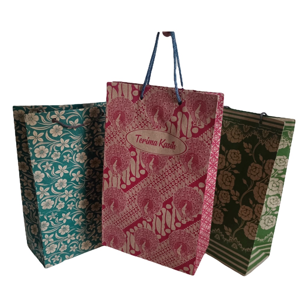 Paper Bag Motif Batik Craft Uk 15x8x25 CM hatari [ECERAN] GOODIE BAG paperbag murah / Tas Kertas kecil mini souvenir