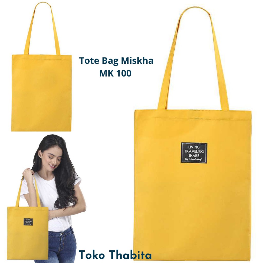 Tas Totebag Wanita Hitam Merah Putih Kuning Biru Miskha