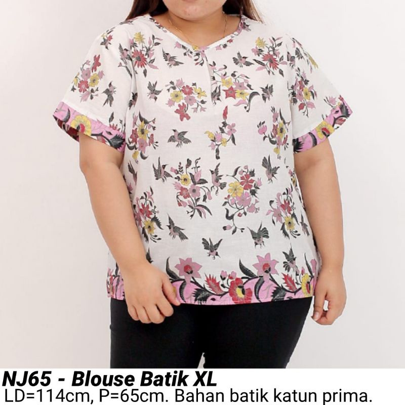 BIGSIZE BLOUSE ANNIE BATIK JUMBO XXL 65 ATASAN KERJA KANTOR WANITA MURAH BAJU CEWEK FASHION