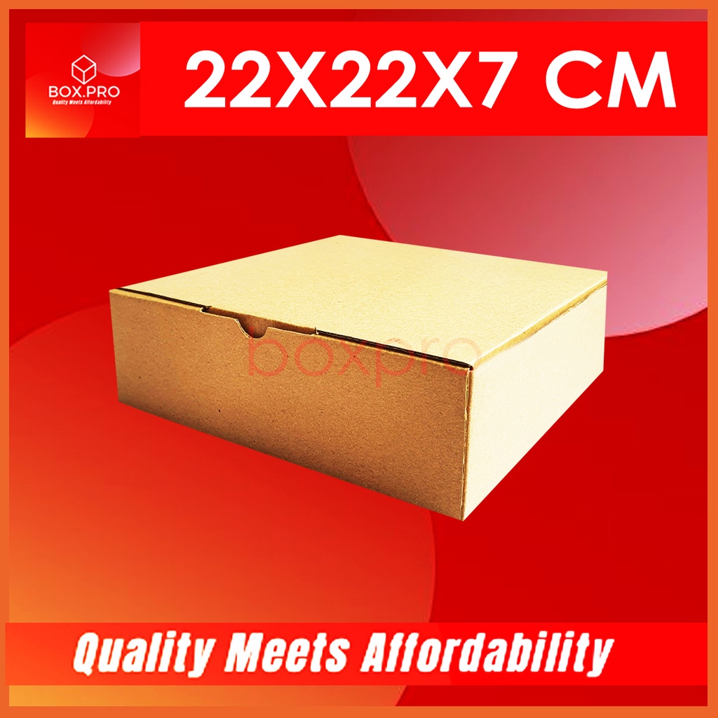 

Kardus Dus uk 22x22x7 cm (ECER) Die Cut Box Kotak Packing Aksesoris Baju Makanan Pizza Hijab Kue