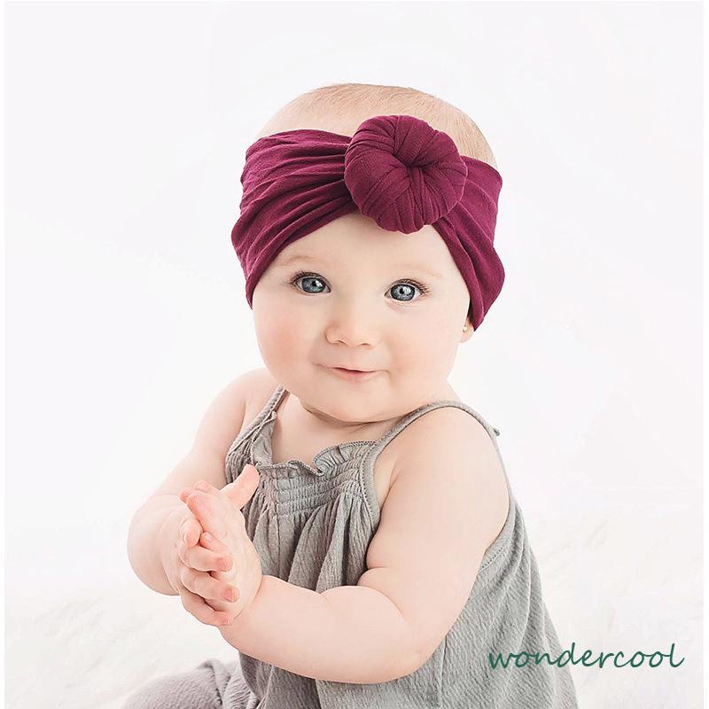 Bayi headwear headwear lebar rambut bow bow kepala syal bola lembut -Won