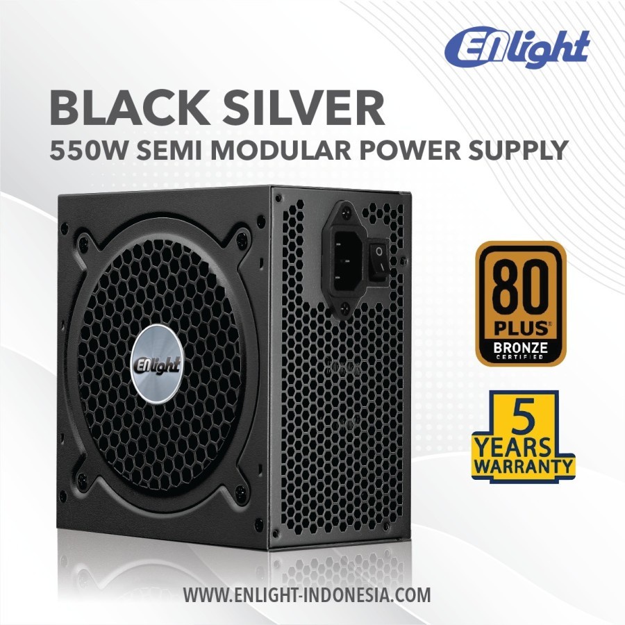 Power Supply ENLIGHT 550W 80+ BRONZE SEMI MODULAR PSU 550Watt Enlight