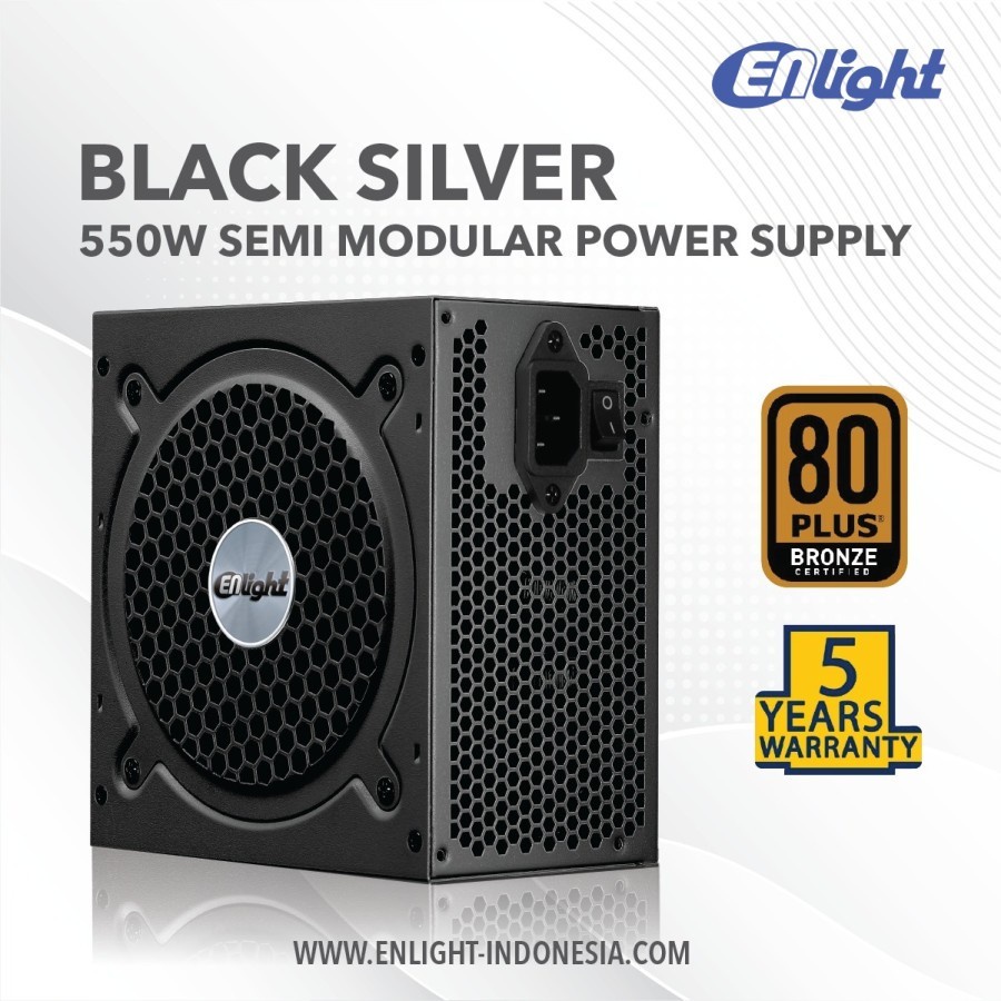 Power Supply Enlight 550 Watt 80+ Bronze Semi Modular Black Edition