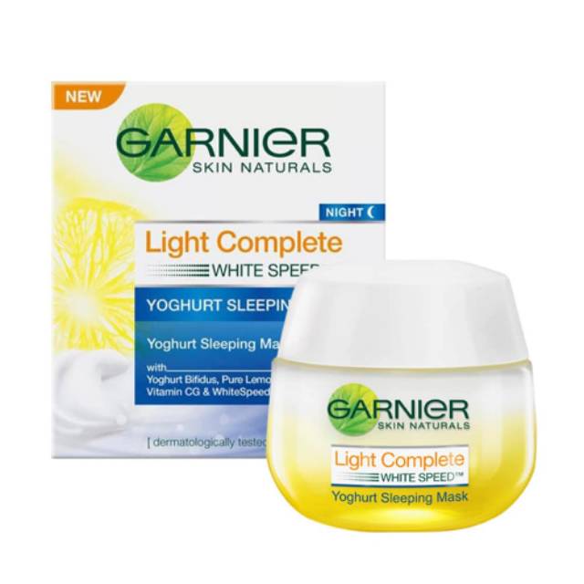 Garnier Light Complete White Speed Yoghurt Sleeping Mask as krim malam