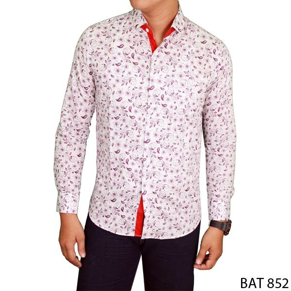 Slimfit Formal Batik For Male Katun Putih – BAT 852