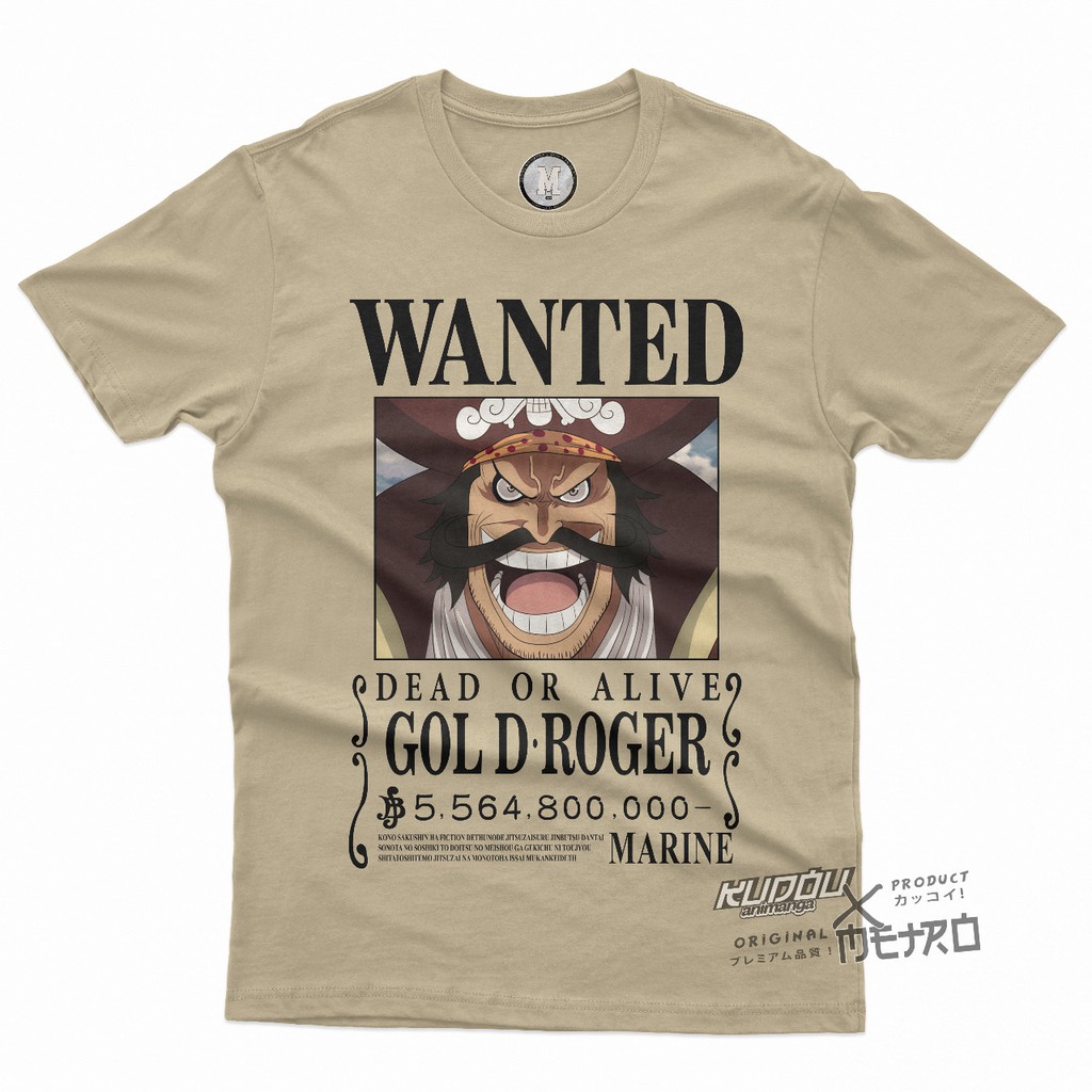 Tshirt Wanted Gol D Roger One Piece Mugiwara Anime Manga