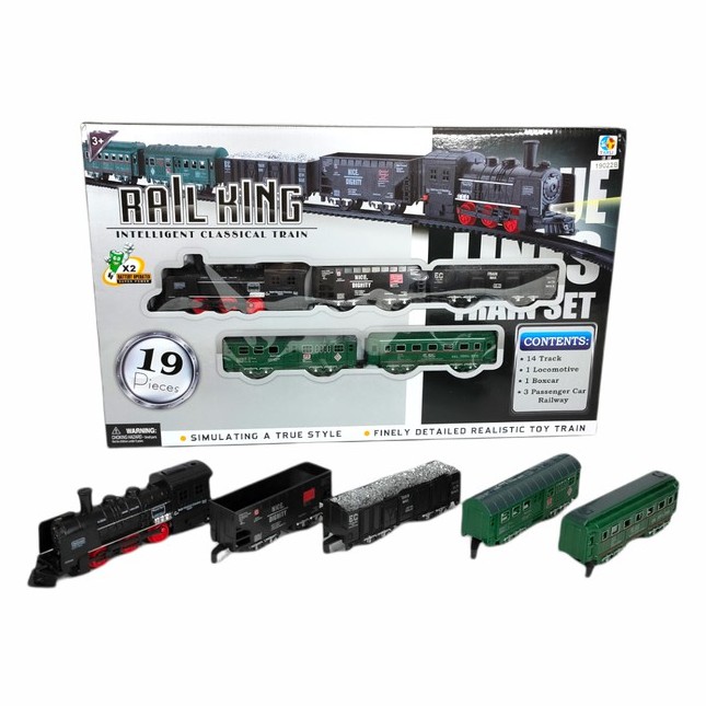 Mainan Kereta Api Train Rail King Jumbo + Lampu depan