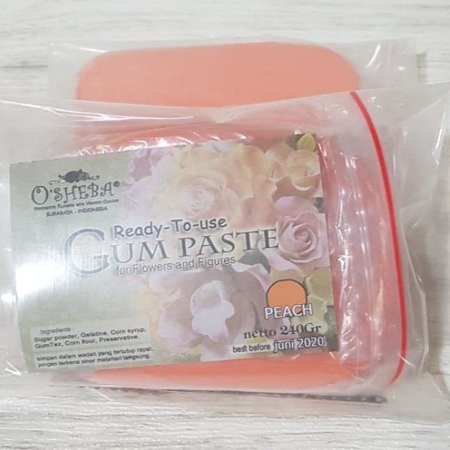 

osheba gumpaste bahan siap pakai 240gr warna peach