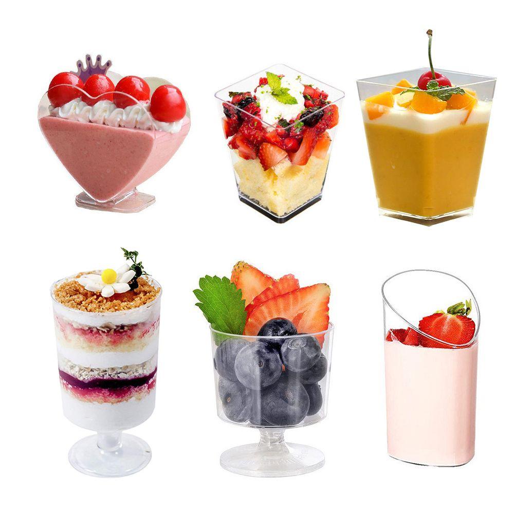 Chookyy 10 /20Pcs Dessert Cup DIY Wadah Trapesium Transparan Mousses