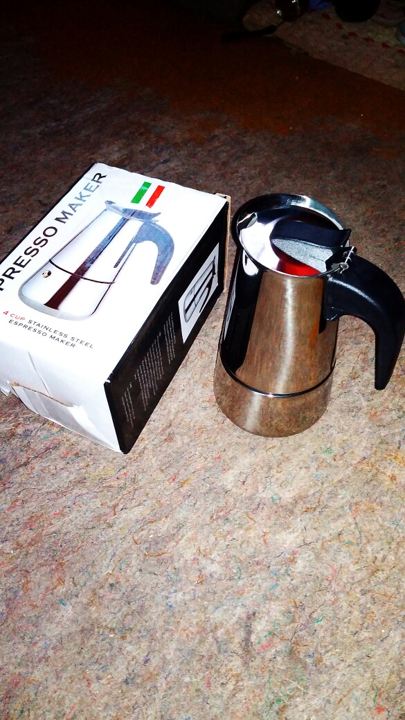 Onetwocups Espresso Coffee Maker Moka Pot Teko Stovetop Filter Stainless Steel - Silver