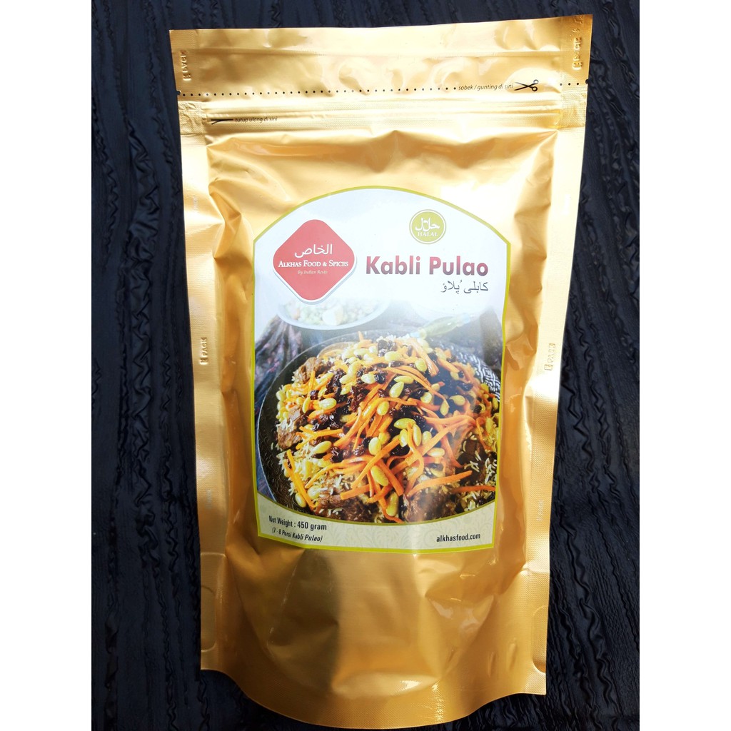 

Instant Beras Basmati + Bumbu Kabli Pulao, Kemasan 450 Gram By Alkhas Food