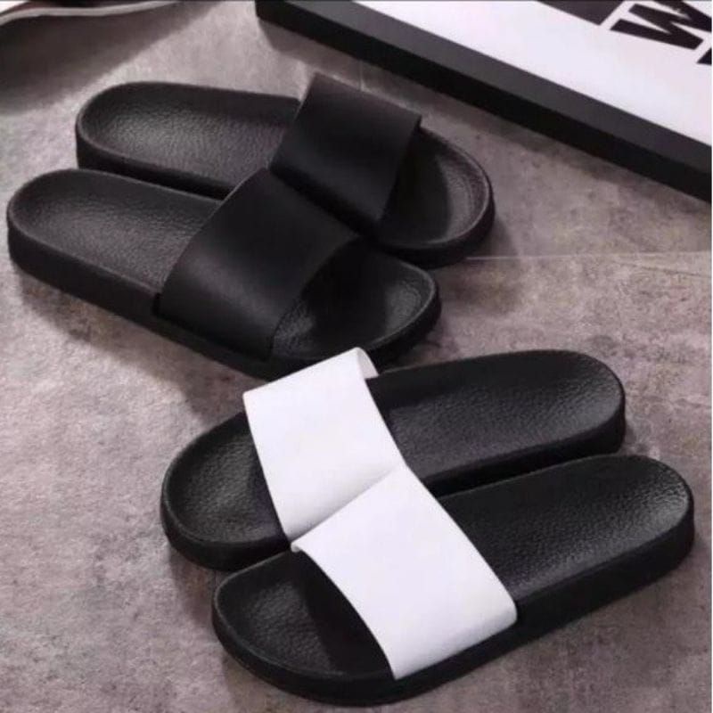 Sandal Slide Slip On Pria Wanita Polos Sandal Slop