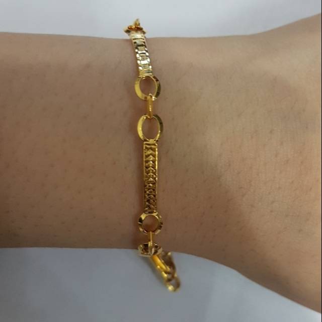 Gelang emas asli kadar 875 model mocca papan cantik 3 graman