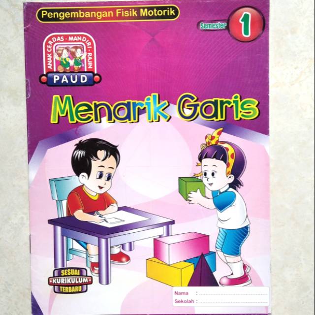 Buku menarik garis / buku paud