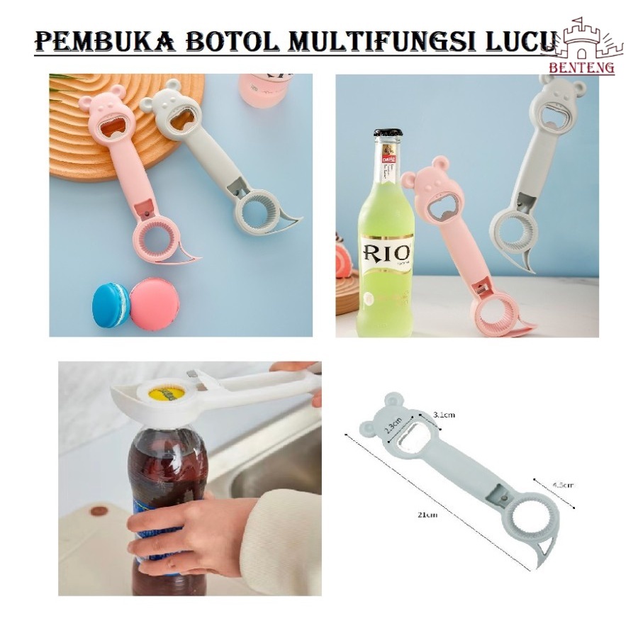 OB3 - Pembuka Botol 4 IN 1 Multifungsi Motif Lucu