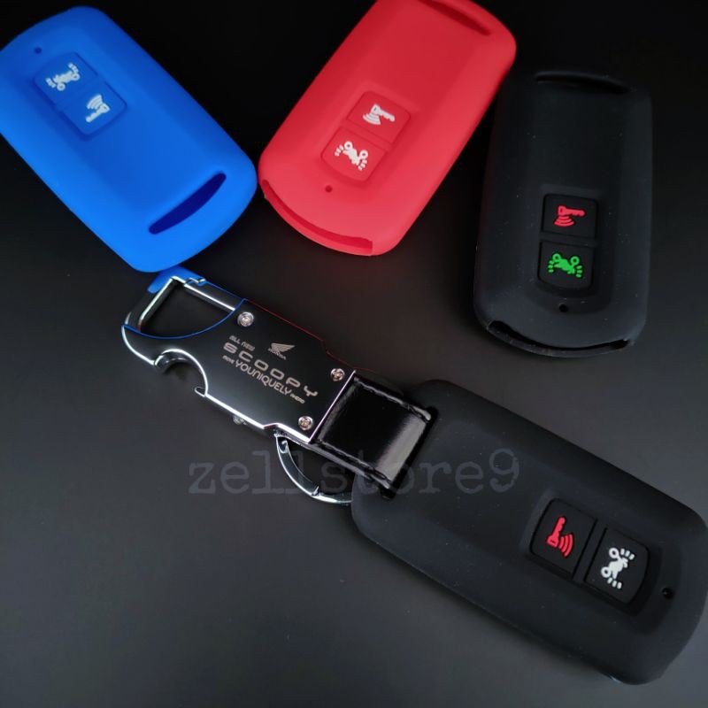 GANTUNGAN KUNCI KULIT SARUNG COVER REMOTE MOTOR HONDA SCOOPY LOGO 2021 TERBARU-5