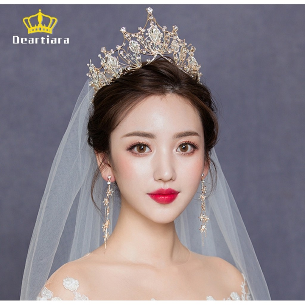 Flores Crown - Mahkota Rias Pernikahan Kristal Aksesori Rambut Pengantin