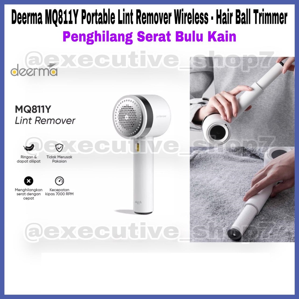 Deerma Portable Lint Remover Hair Ball Trimmer MQ811Y - Penghilang Serat Bulu Kain