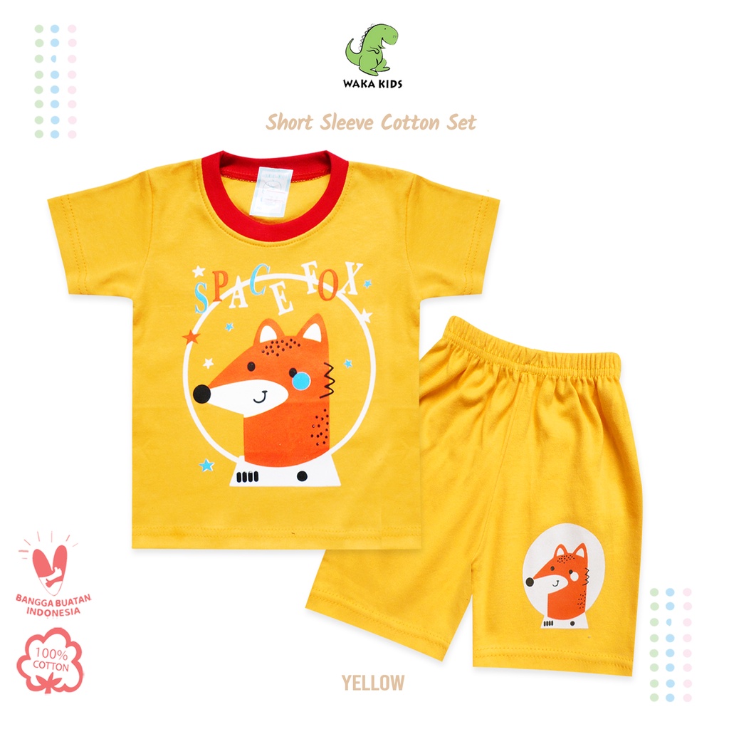 Wakakids Baju Bayi Anak Laki Laki Motif Space Fox Setelan Usia 6 - 12 Bulan 2883