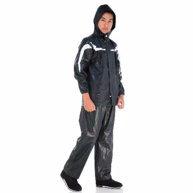 Jas Hujan Raincoat Stelan Celana Plevia CARBON 300 Trendy Modis Modern