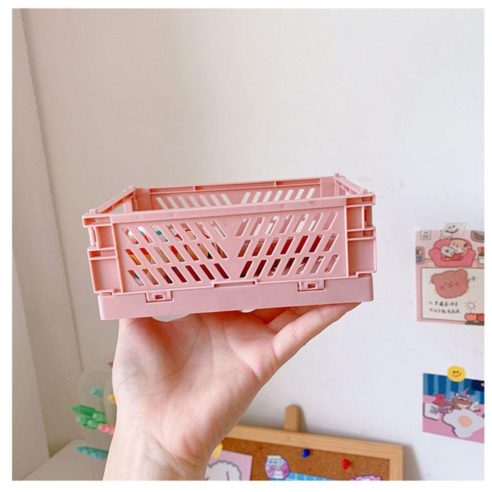 R-FLOWER Tempat Penyimpanan Alat Tulis Dapur Mini Desktop Organizer Keranjang Siswa Plastik